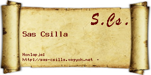 Sas Csilla névjegykártya